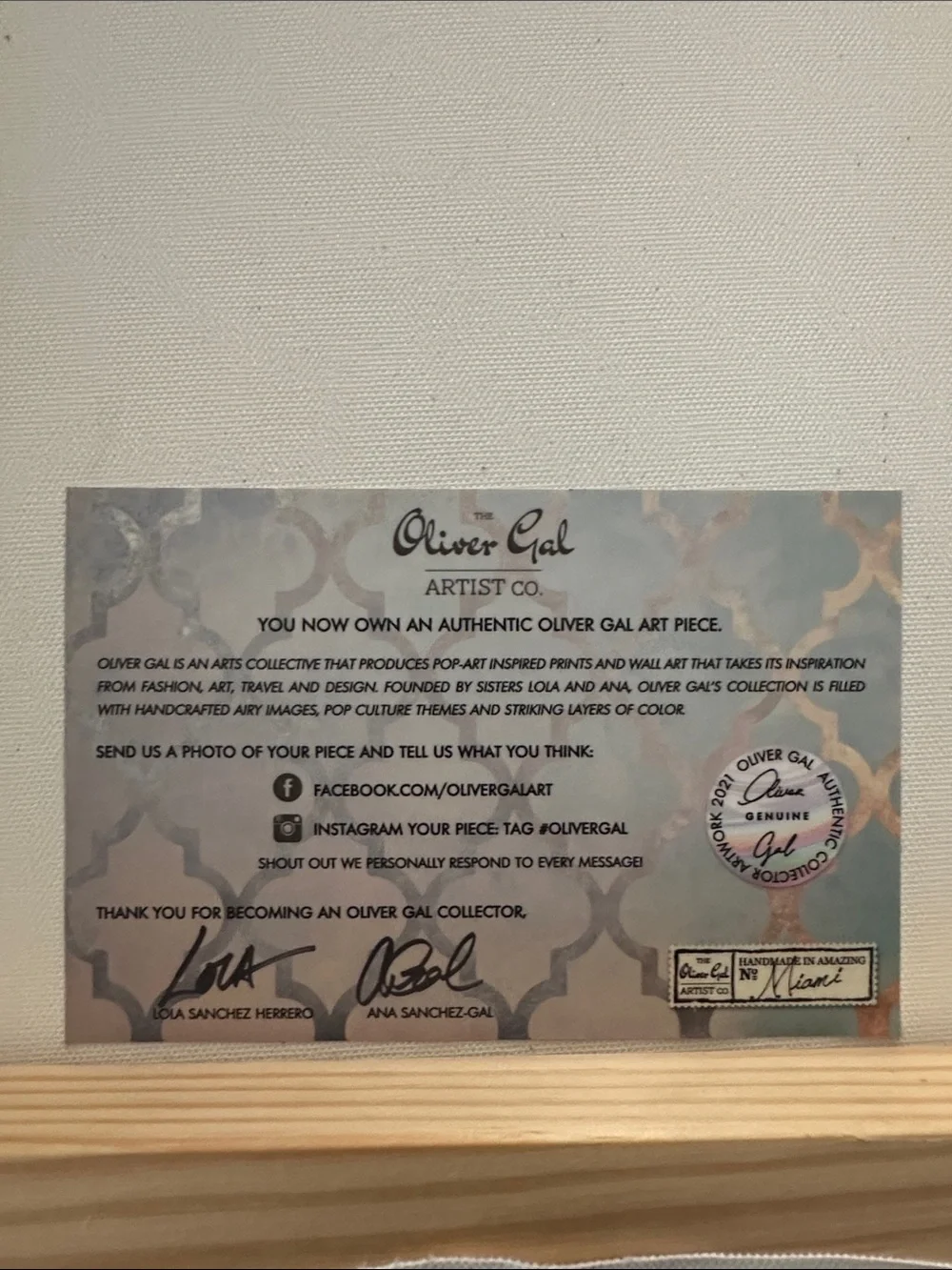 Oliver Gal Authentic Collector Canvas Art